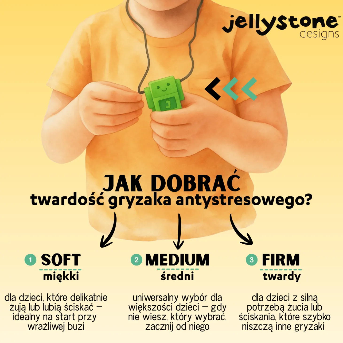 Gryzak terapeutyczny, antystresowy naszyjnik MEDIUM Robot - School Blue