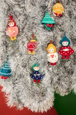 Przytulanka bombka dwustronna elf - choinka czerwona