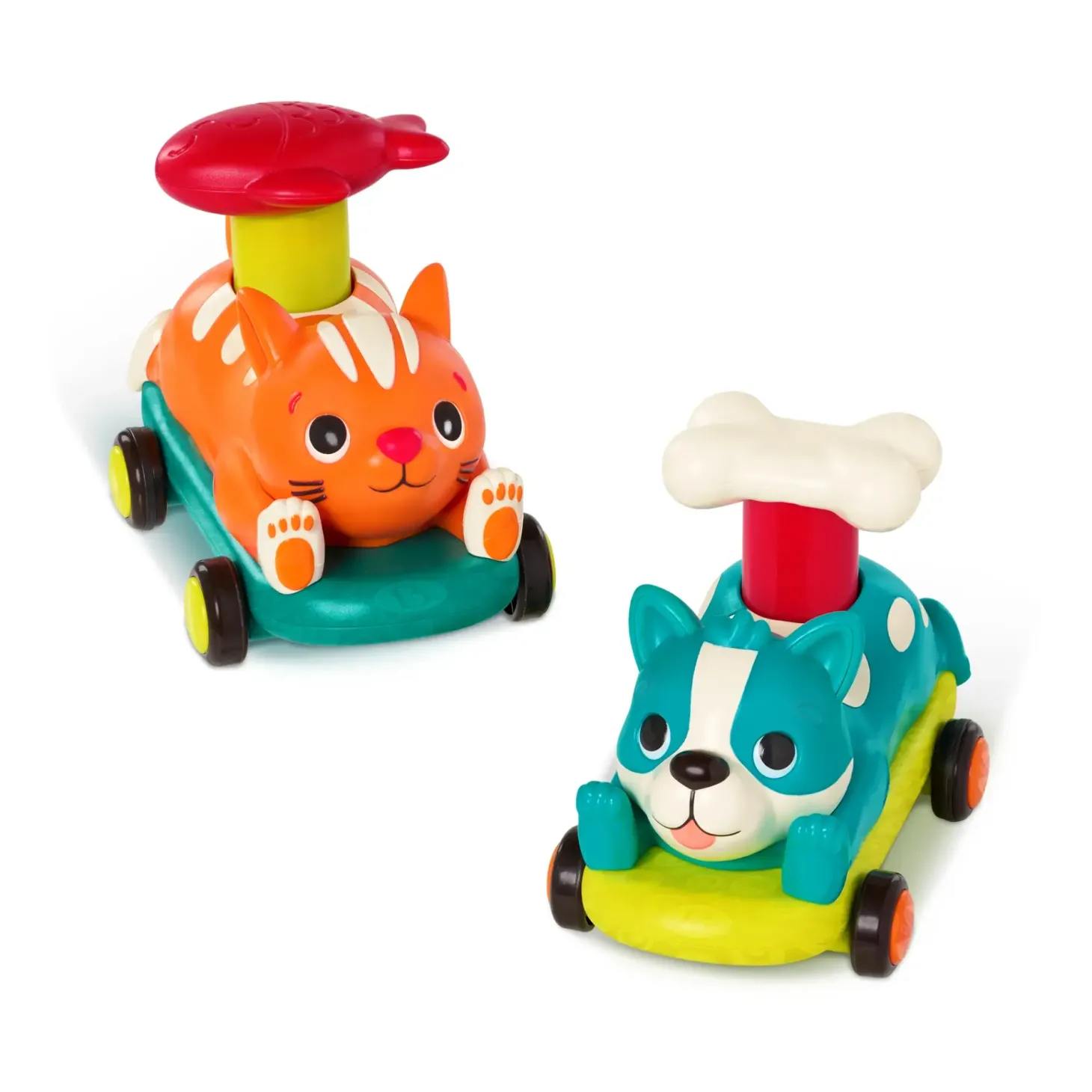 Zestaw autek PawMobiles - kot i pies z napędem push&go